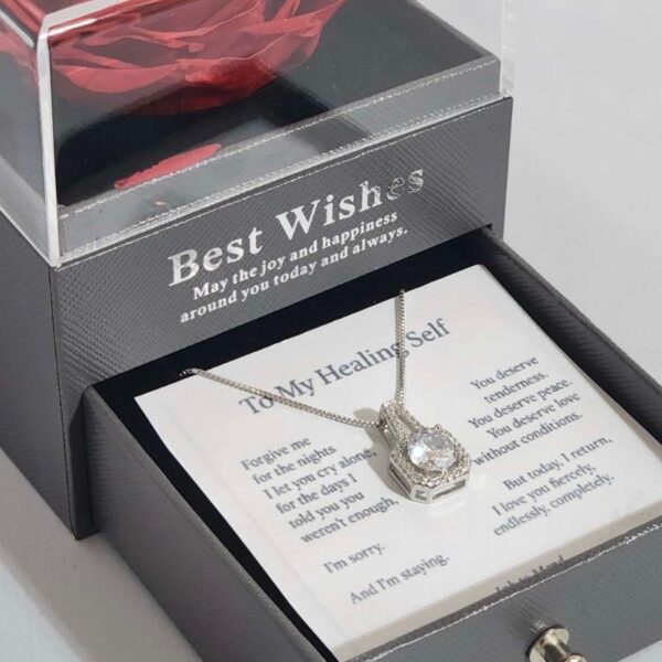 Forever Flower Rose & Diamond Necklace – Healing Gift for Mom, Wife, Girlfriend - Image 2