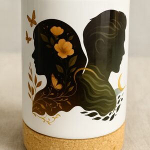 Healing Echoes Ceramic Mug with Cork Base