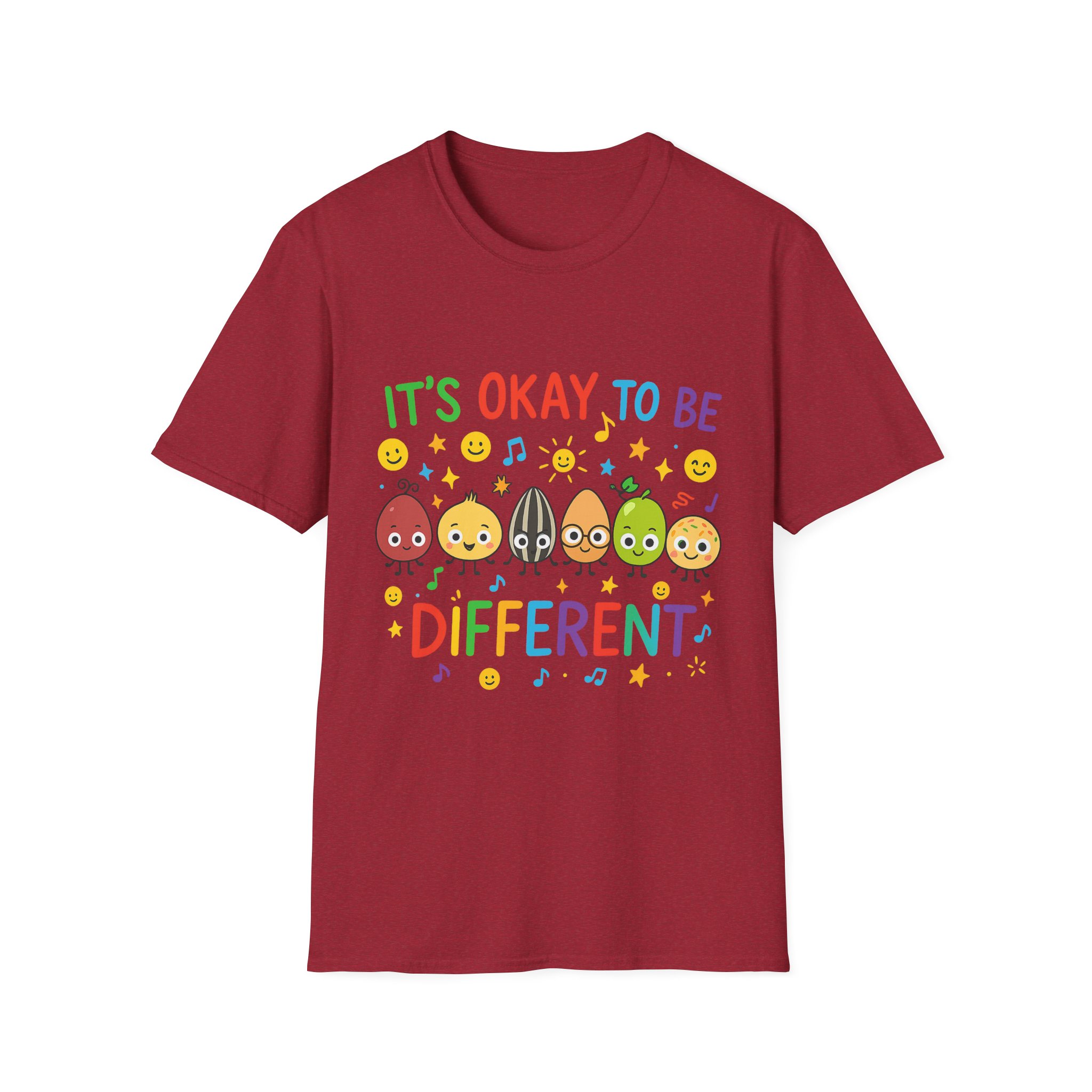 “It’s Okay to Be Different” T-Shirt – Colorful Unisex Softstyle Tee, Inclusion & Positivity Design - Image 8