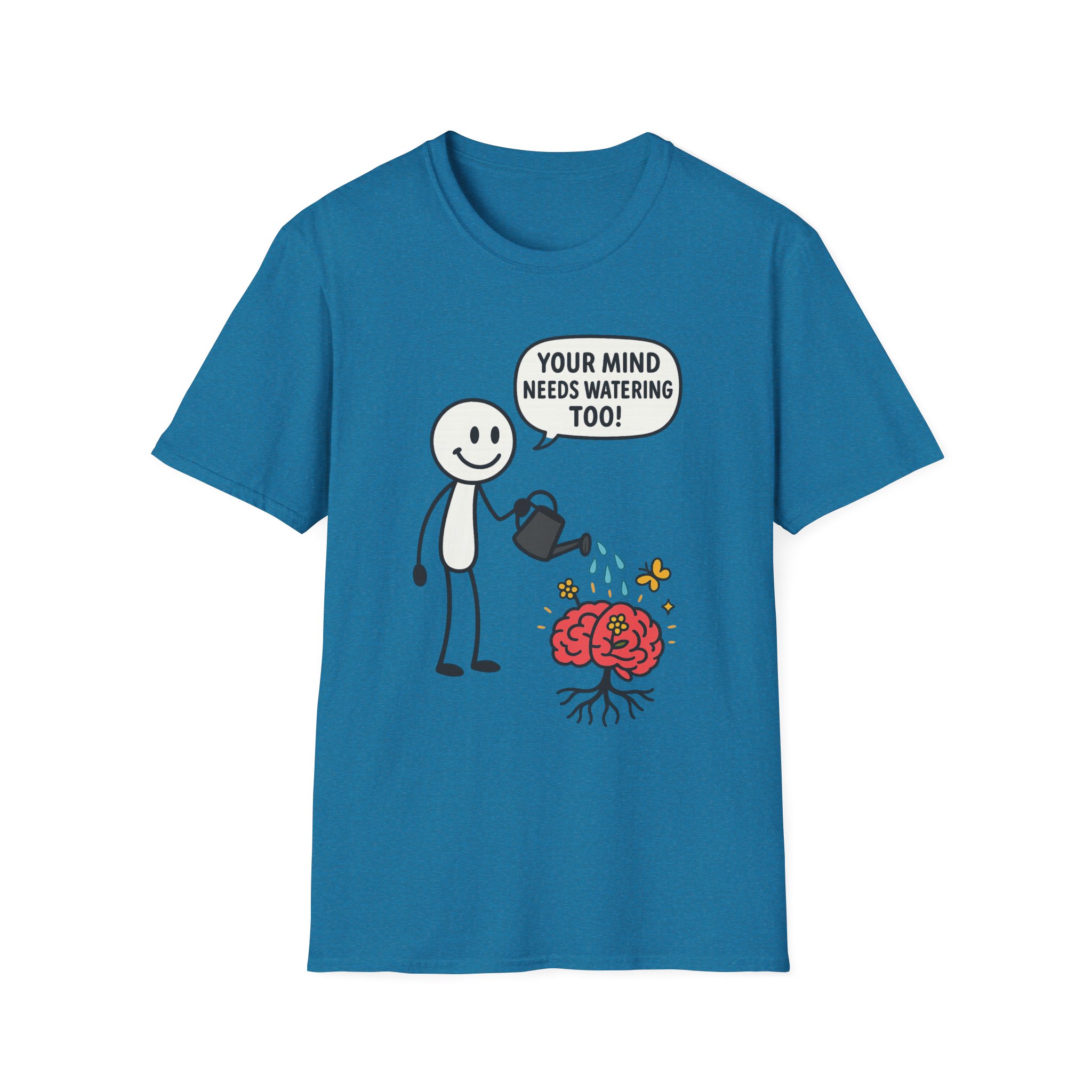 “Your Mind Needs Watering Too” T-Shirt – Mental Health Awareness Unisex Softstyle Tee - Image 12