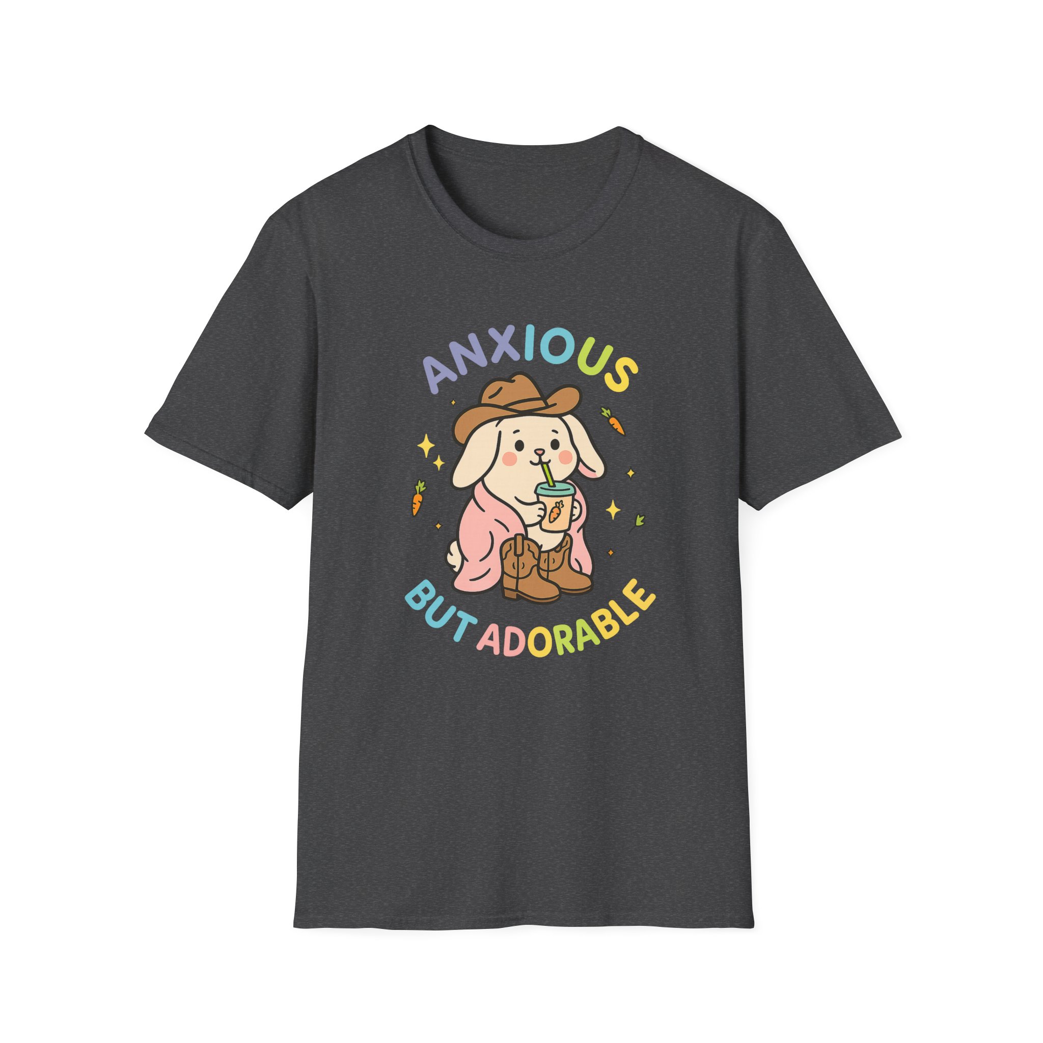 “Anxious But Adorable” T-Shirt – Funny Mental Health Unisex Softstyle Tee