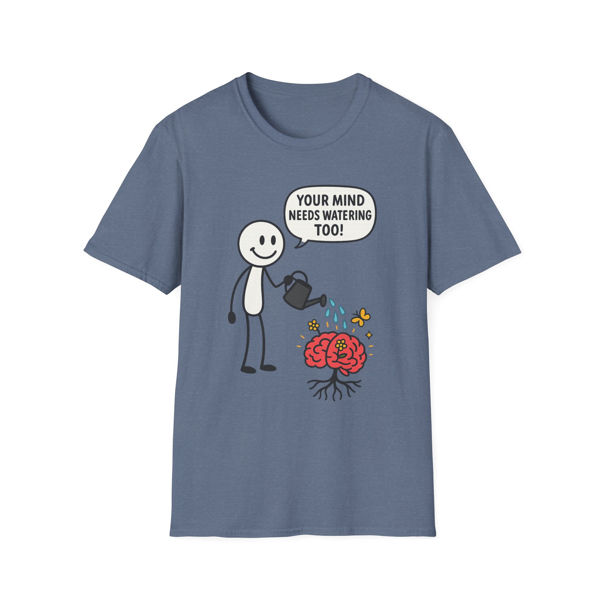 “Your Mind Needs Watering Too” T-Shirt – Mental Health Awareness Unisex Softstyle Tee - Image 11