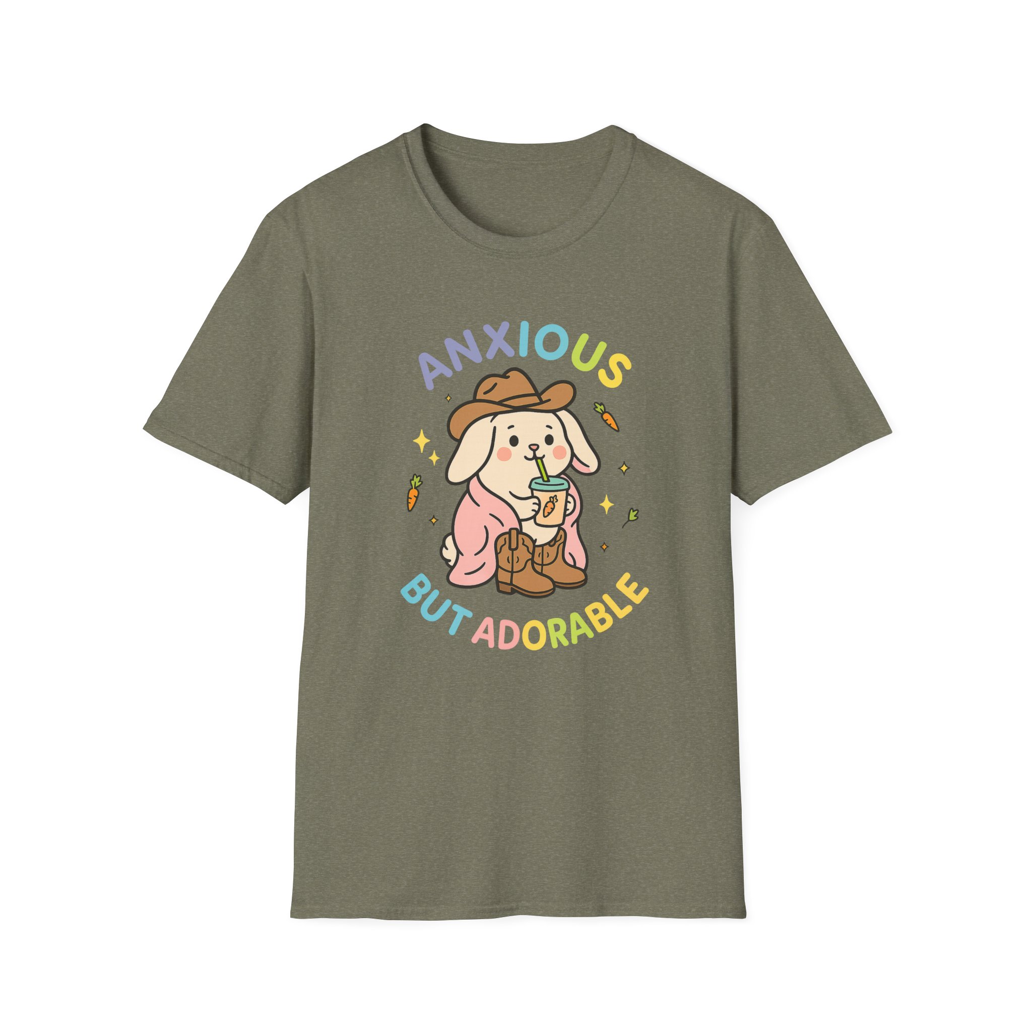 “Anxious But Adorable” T-Shirt – Funny Mental Health Unisex Softstyle Tee - Image 6