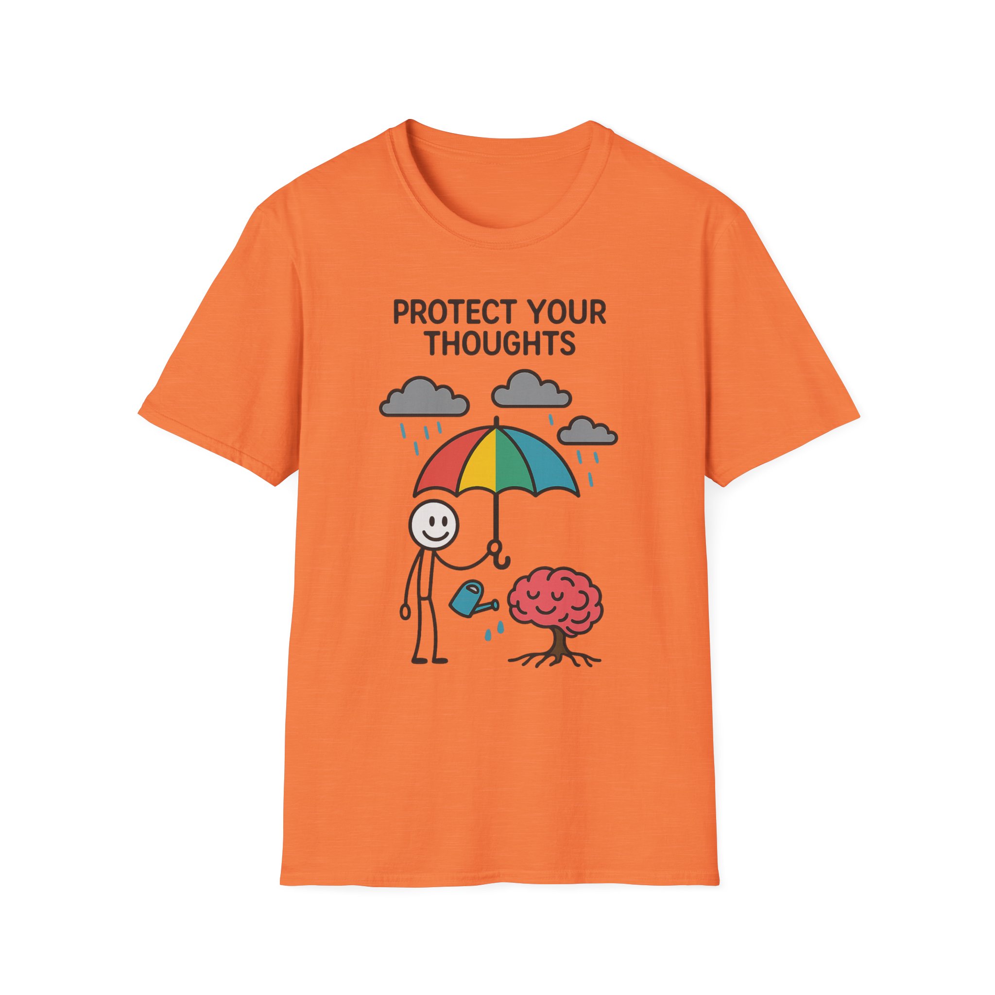 “Protect Your Thoughts” T-Shirt – Mindful Unisex Softstyle Tee for Mental Health & Positivity - Image 12