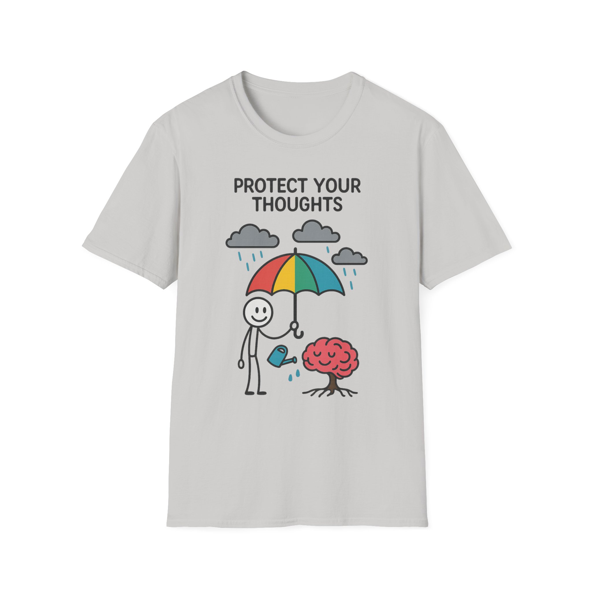 “Protect Your Thoughts” T-Shirt – Mindful Unisex Softstyle Tee for Mental Health & Positivity - Image 10