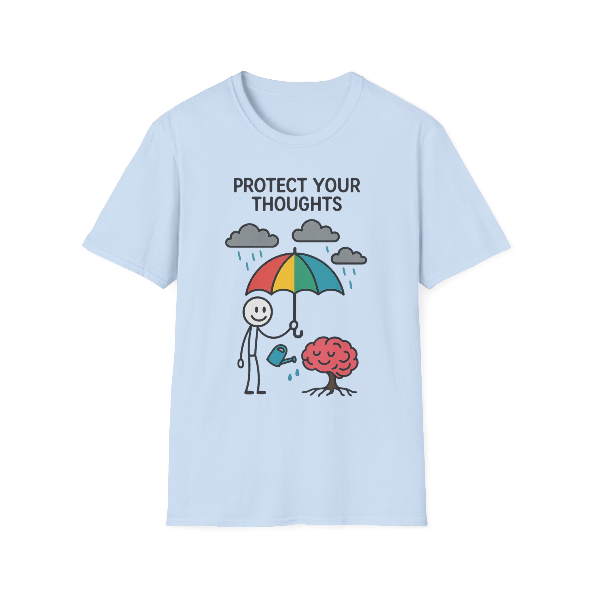 “Protect Your Thoughts” T-Shirt – Mindful Unisex Softstyle Tee for Mental Health & Positivity - Image 9