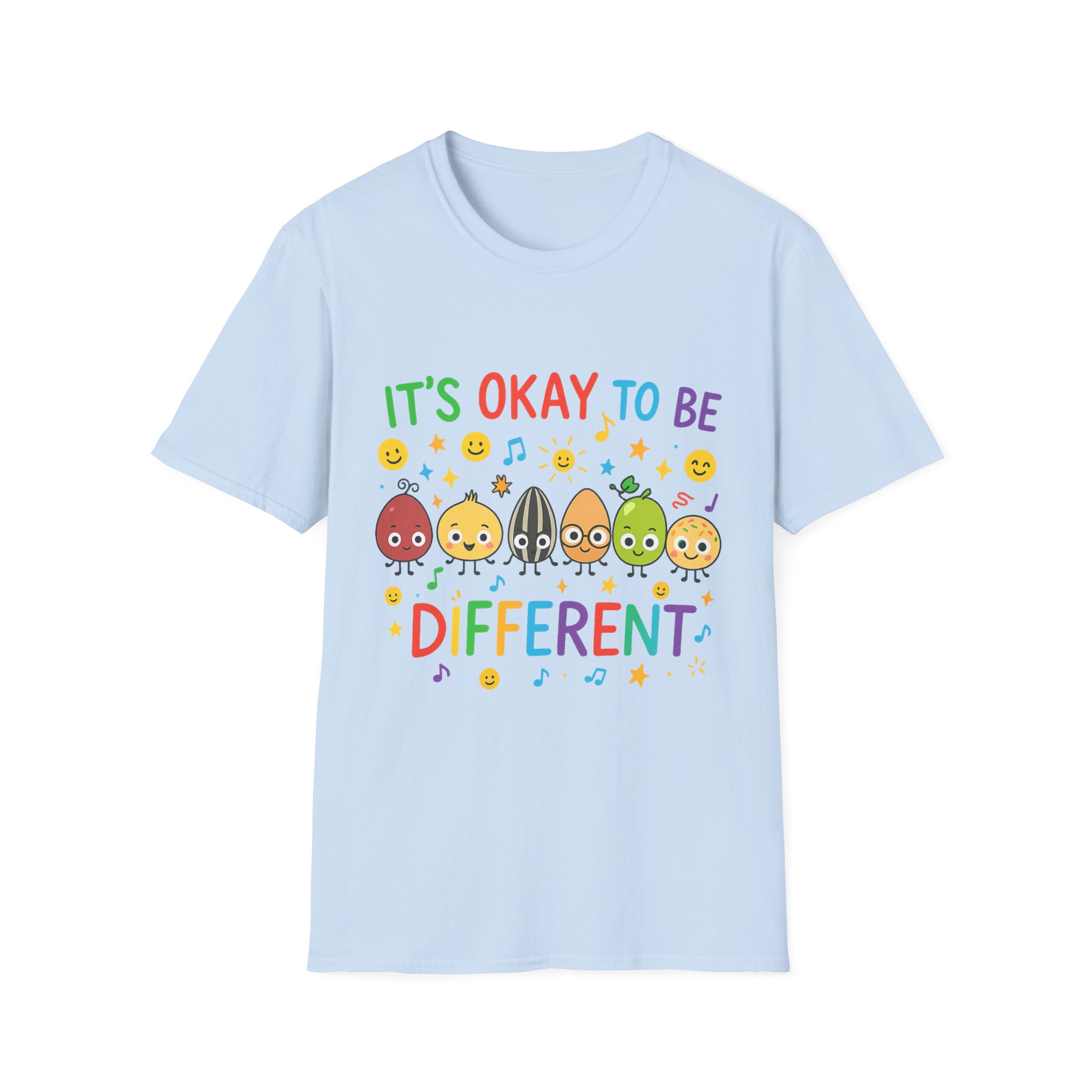 “It’s Okay to Be Different” T-Shirt – Colorful Unisex Softstyle Tee, Inclusion & Positivity Design - Image 6