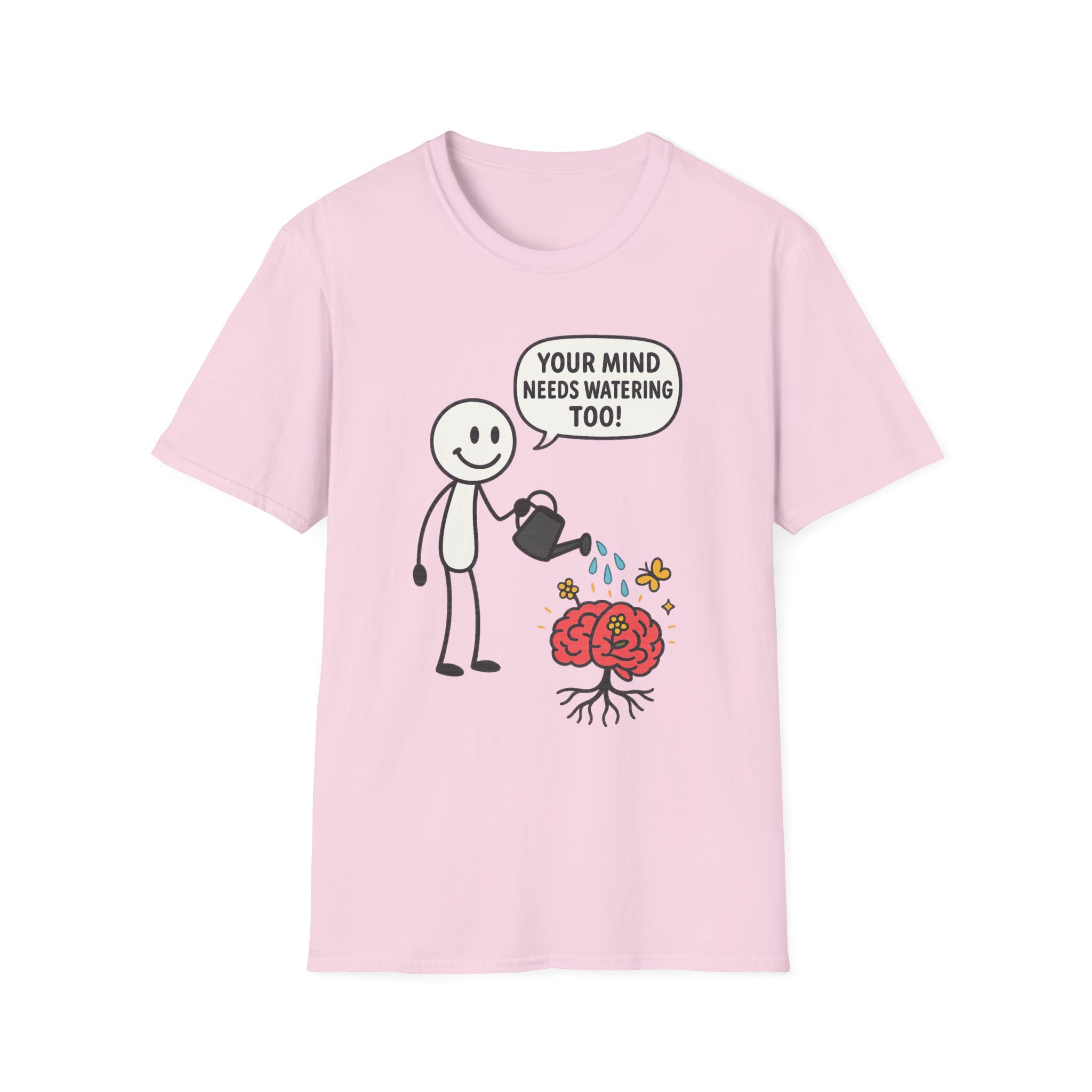 “Your Mind Needs Watering Too” T-Shirt – Mental Health Awareness Unisex Softstyle Tee - Image 9