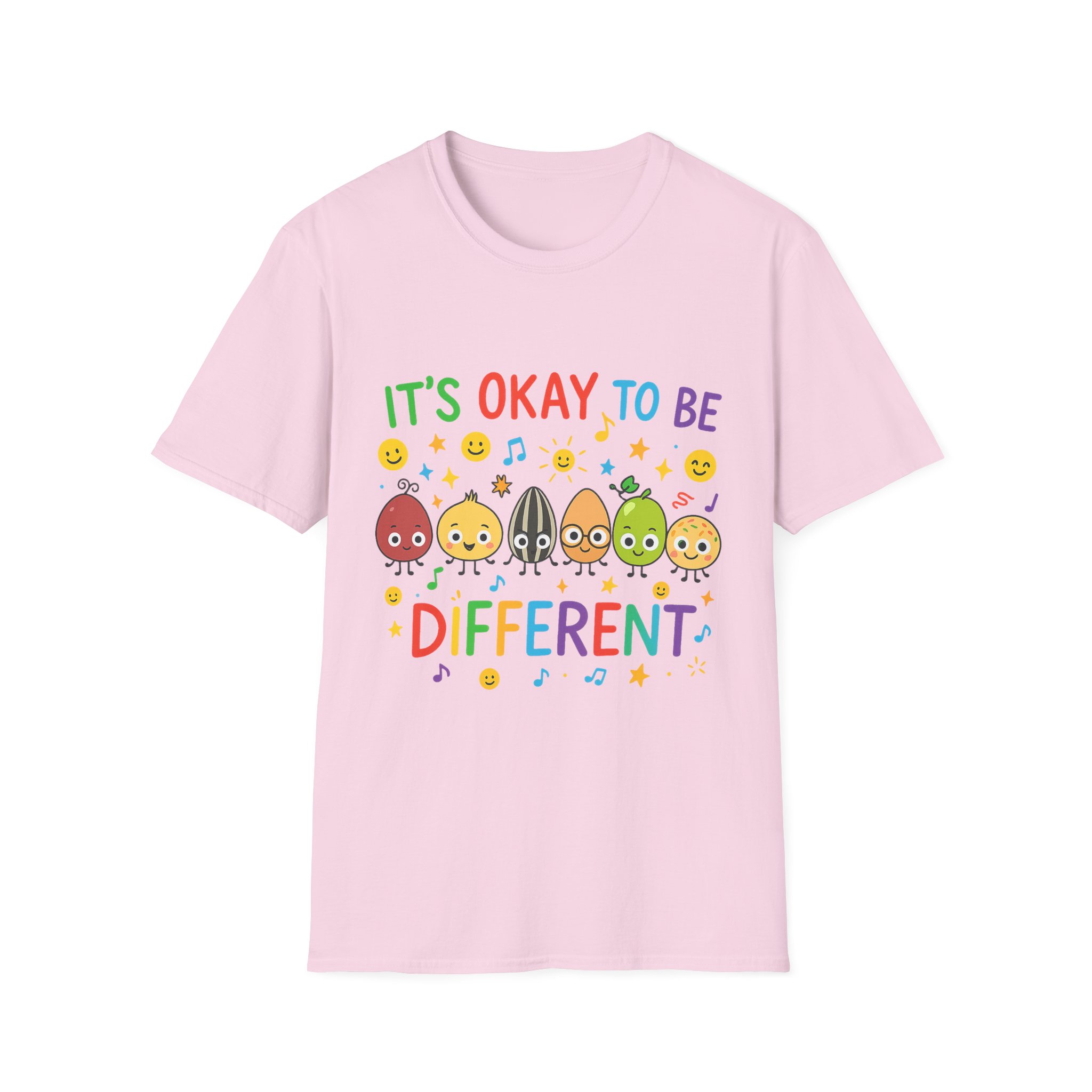 “It’s Okay to Be Different” T-Shirt – Colorful Unisex Softstyle Tee, Inclusion & Positivity Design - Image 5