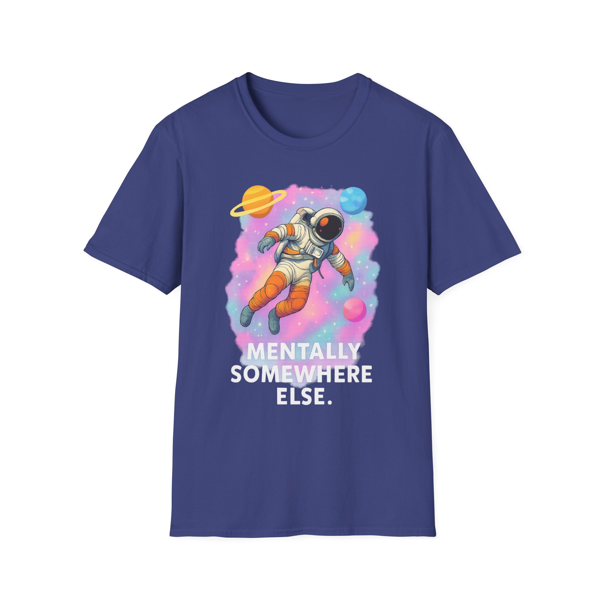 “Mentally Somewhere Else” Astronaut T-Shirt – Funny Unisex Softstyle Tee with Spacecore Aesthetic - Image 8