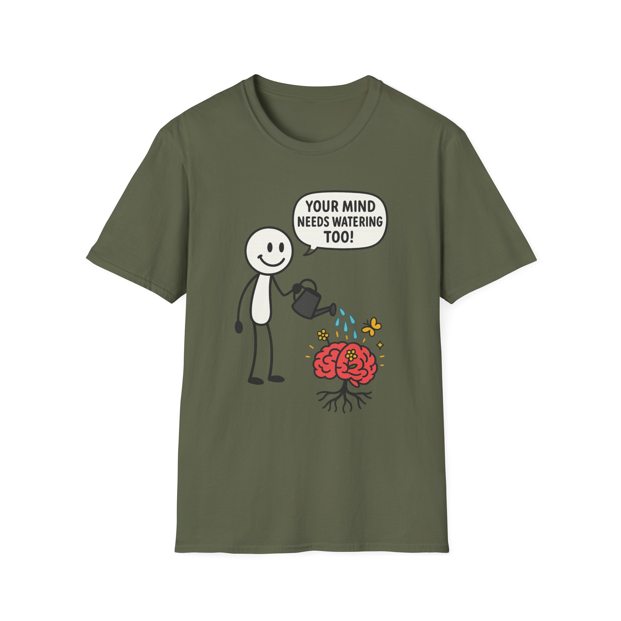 “Your Mind Needs Watering Too” T-Shirt – Mental Health Awareness Unisex Softstyle Tee - Image 8