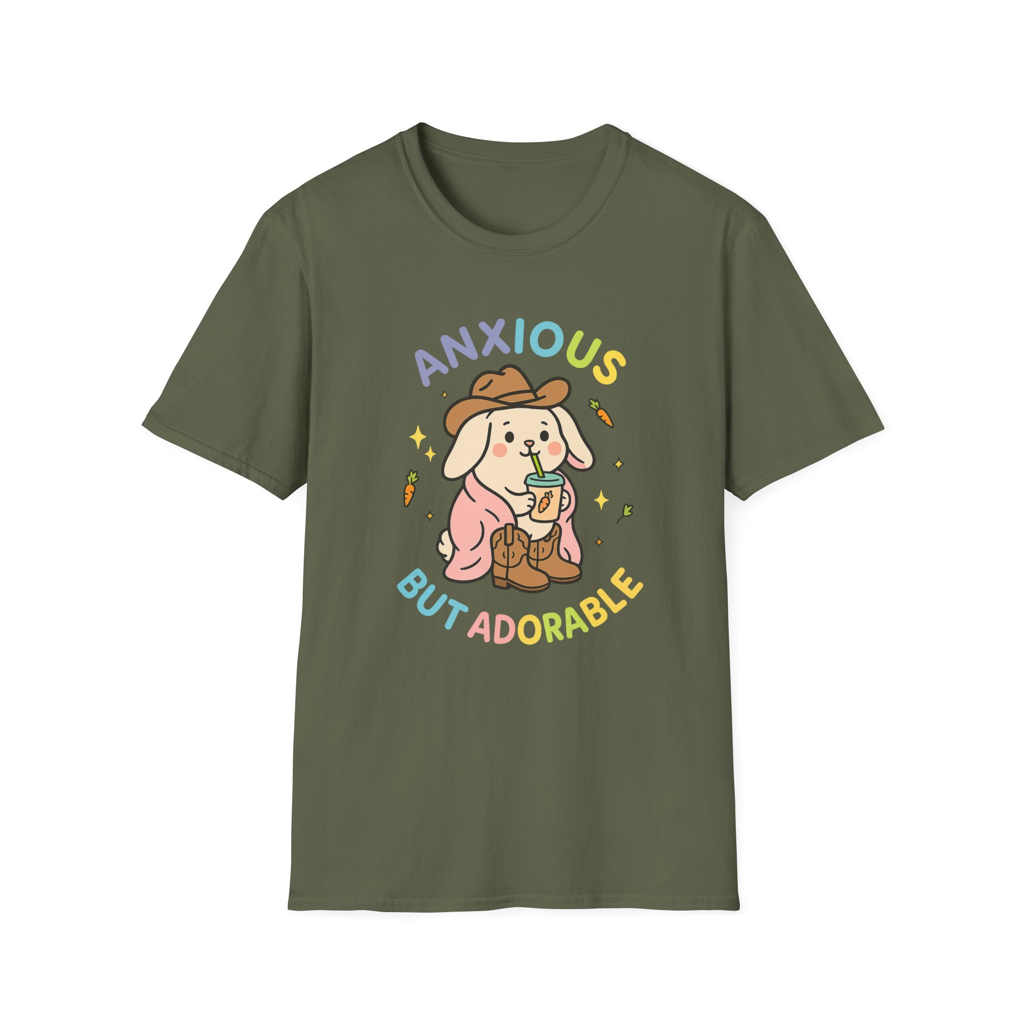 “Anxious But Adorable” T-Shirt – Funny Mental Health Unisex Softstyle Tee - Image 5