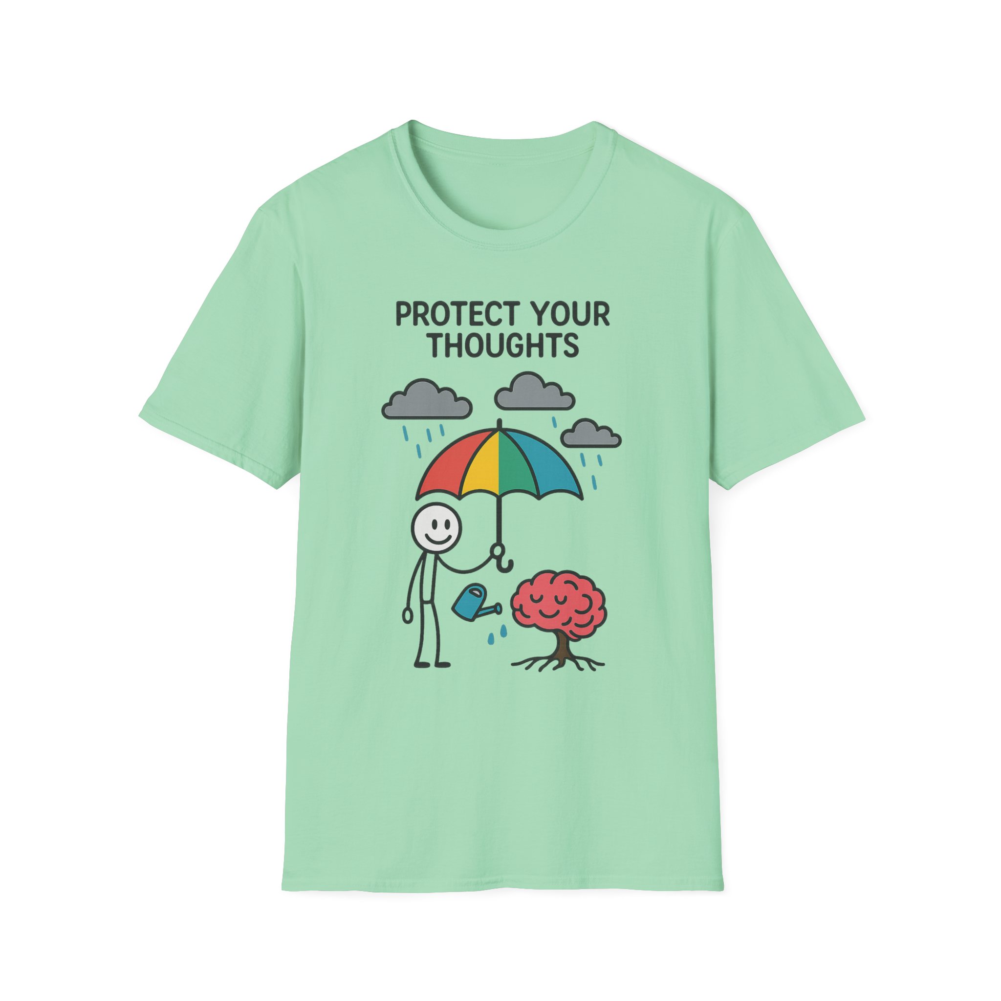 “Protect Your Thoughts” T-Shirt – Mindful Unisex Softstyle Tee for Mental Health & Positivity - Image 7