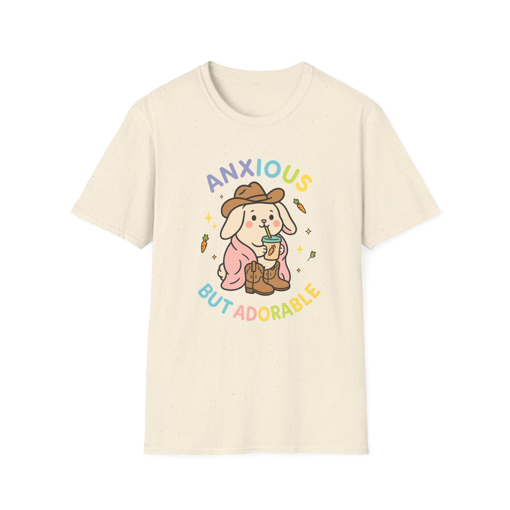 “Anxious But Adorable” T-Shirt – Funny Mental Health Unisex Softstyle Tee - Image 4