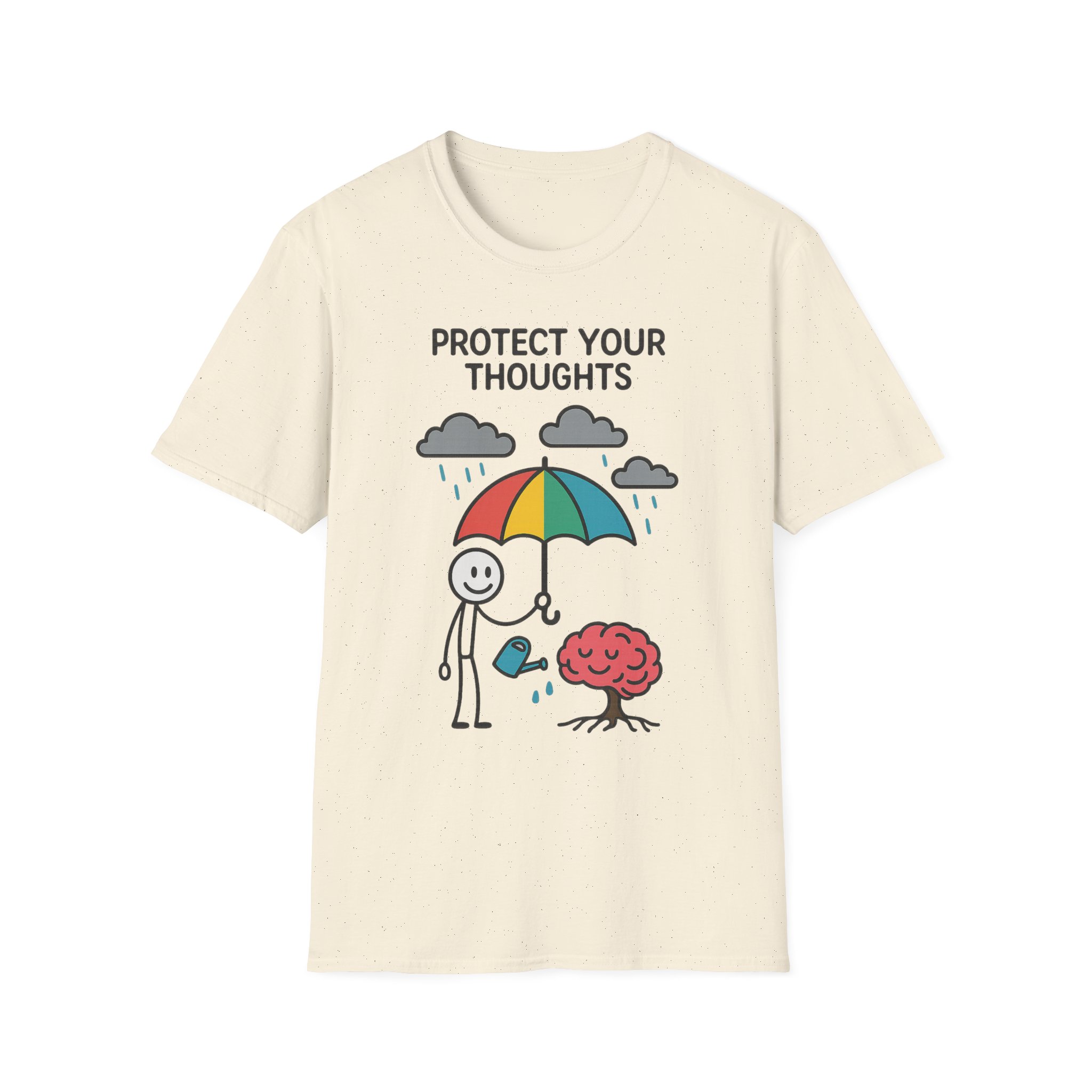 “Protect Your Thoughts” T-Shirt – Mindful Unisex Softstyle Tee for Mental Health & Positivity - Image 6