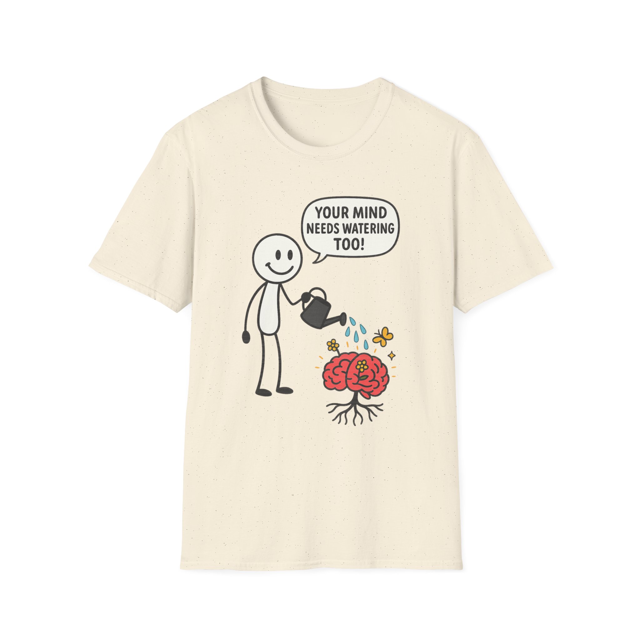 “Your Mind Needs Watering Too” T-Shirt – Mental Health Awareness Unisex Softstyle Tee - Image 6