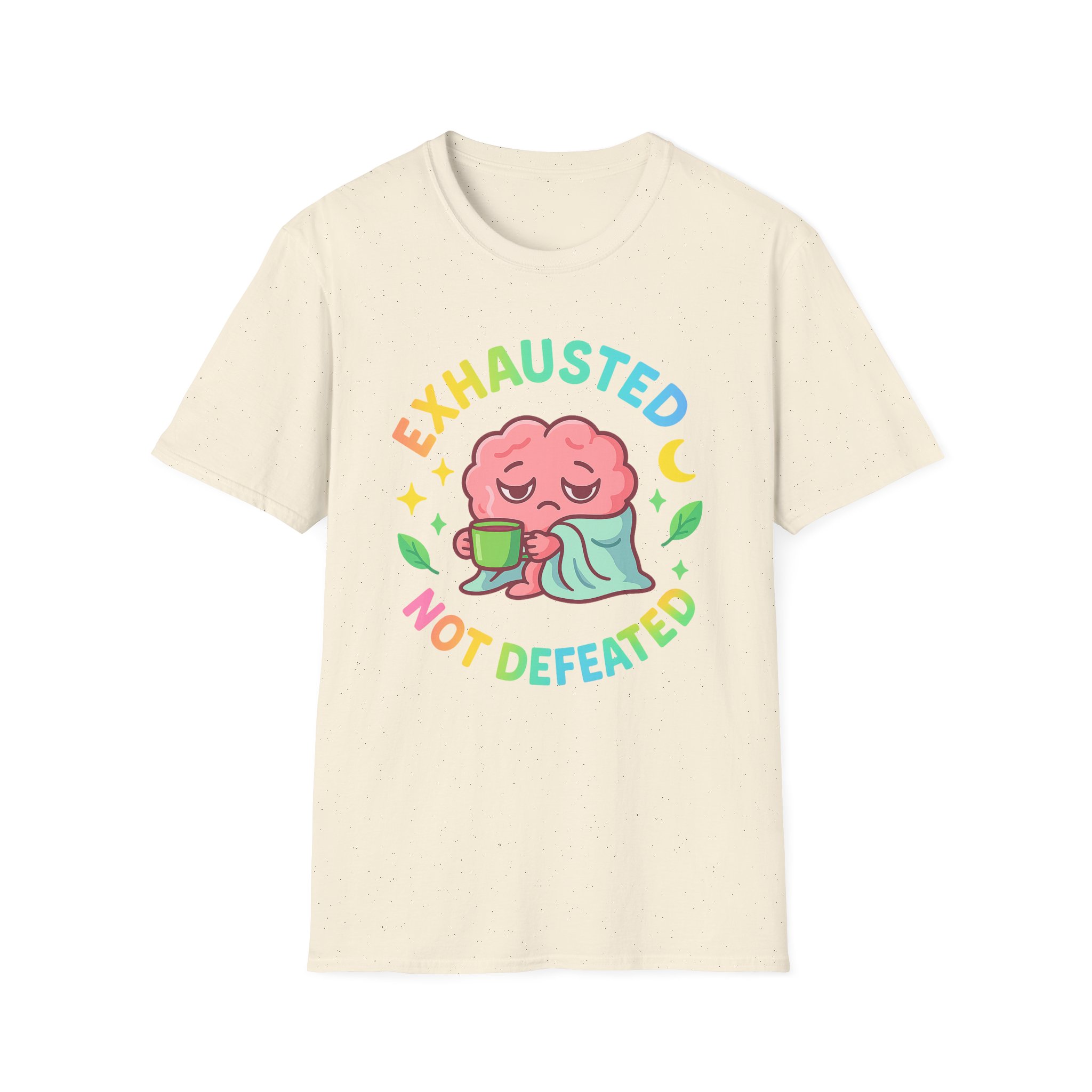 “Exhausted Not Defeated” T-Shirt – Mental Health Awareness Unisex Softstyle Tee - Image 3