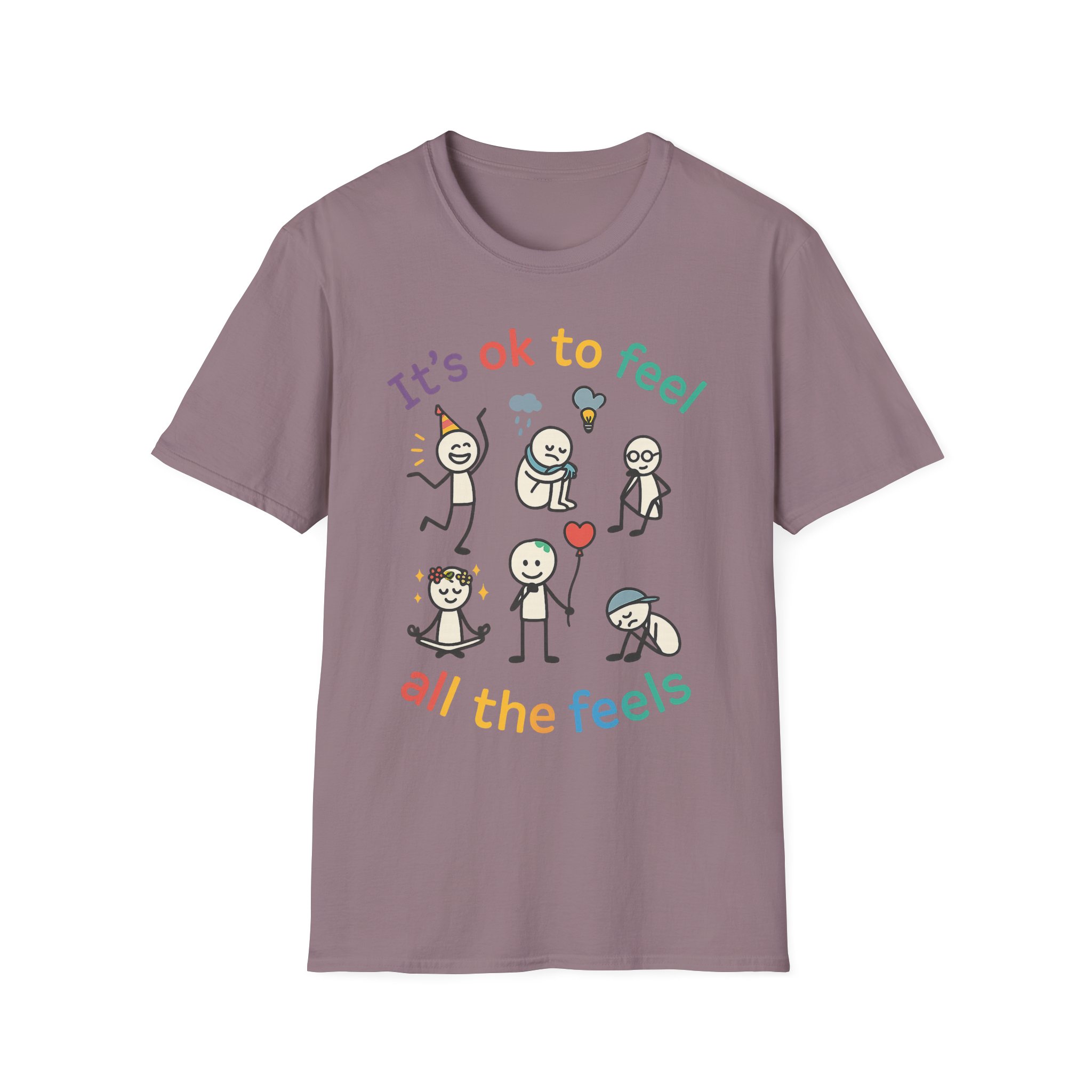 “It’s OK to Feel All the Feels” T-Shirt – Unisex Softstyle Tee for Emotional Awareness & Mental Health - Image 7