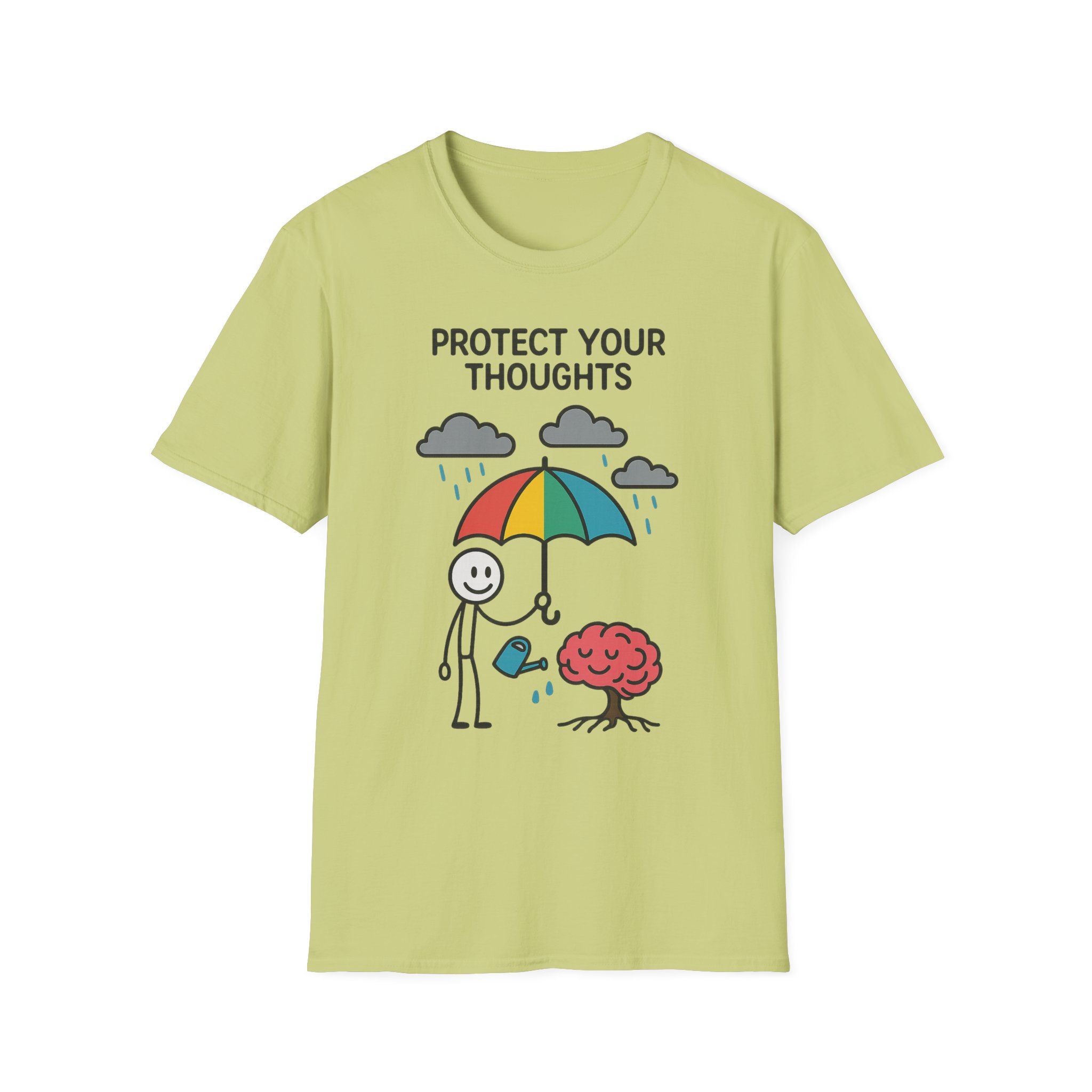 “Protect Your Thoughts” T-Shirt – Mindful Unisex Softstyle Tee for Mental Health & Positivity - Image 5