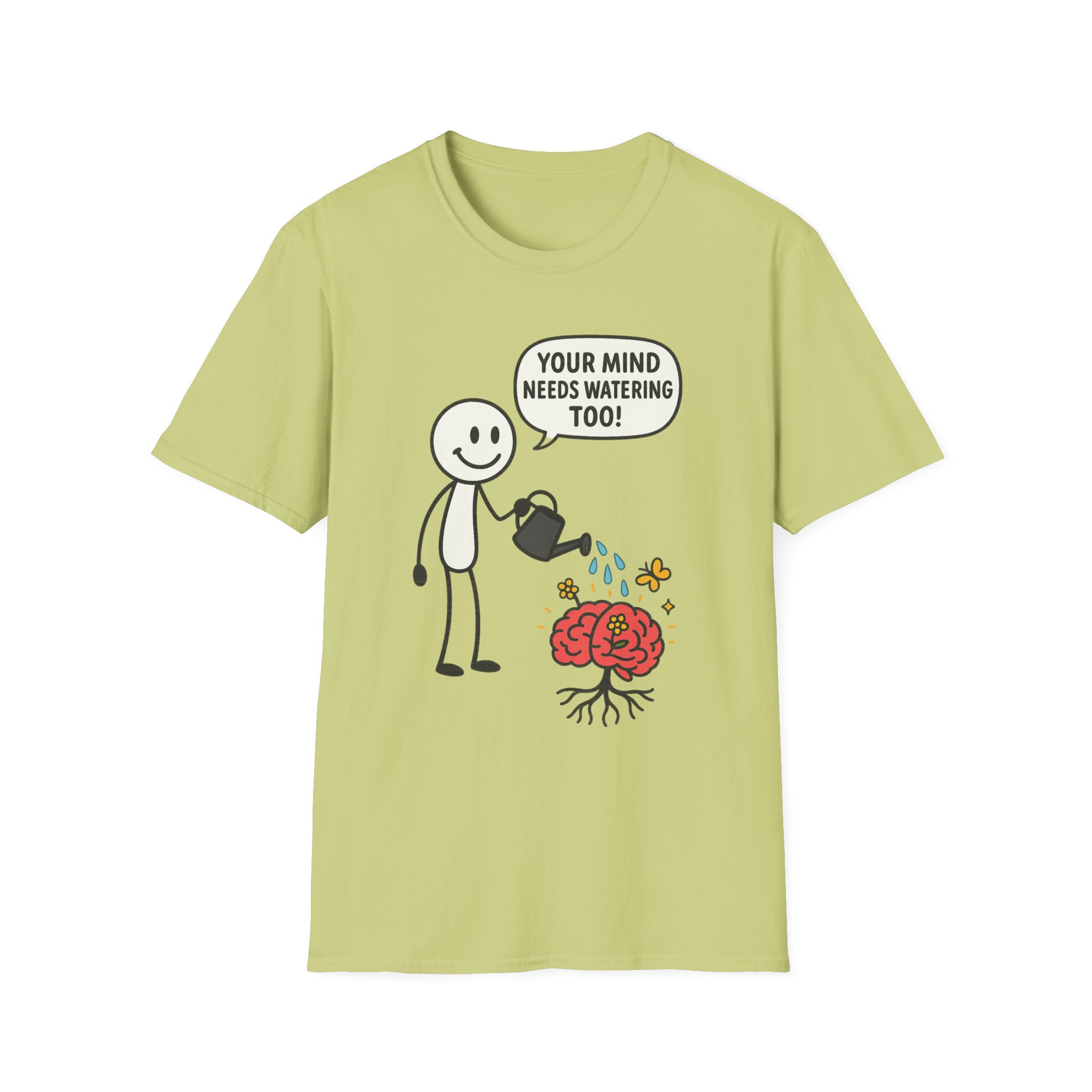 “Your Mind Needs Watering Too” T-Shirt – Mental Health Awareness Unisex Softstyle Tee - Image 5