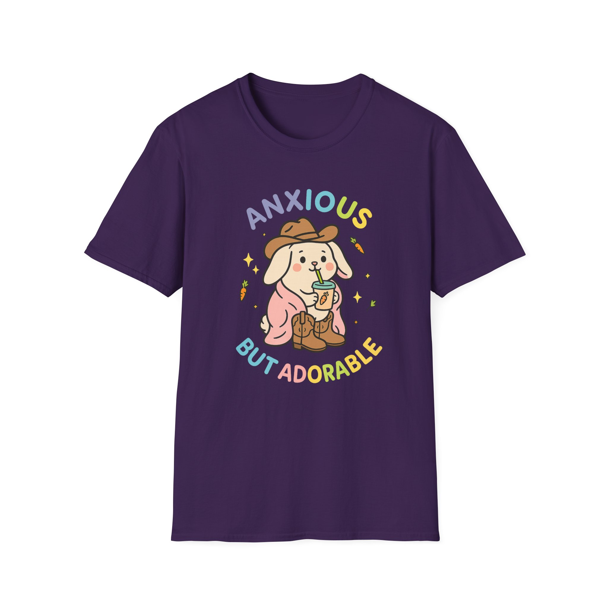 “Anxious But Adorable” T-Shirt – Funny Mental Health Unisex Softstyle Tee - Image 3