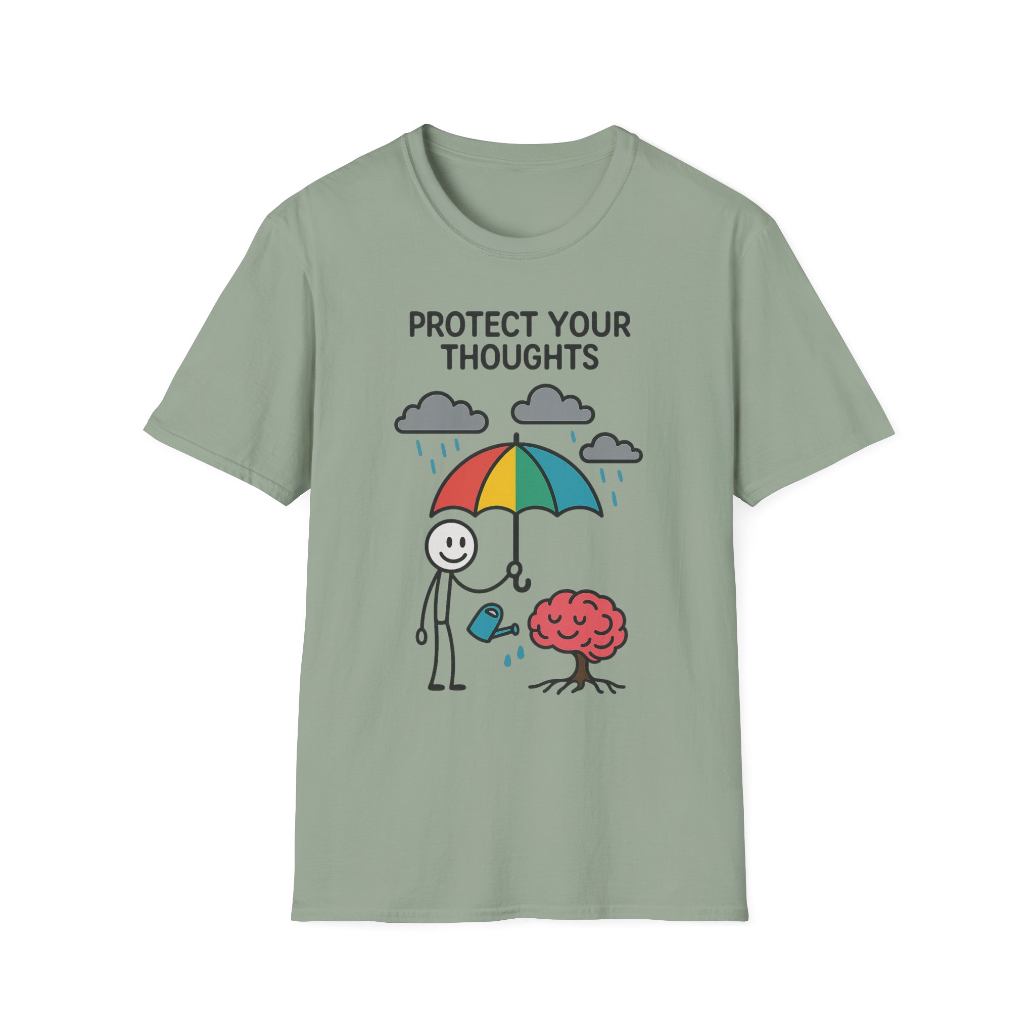 “Protect Your Thoughts” T-Shirt – Mindful Unisex Softstyle Tee for Mental Health & Positivity - Image 4