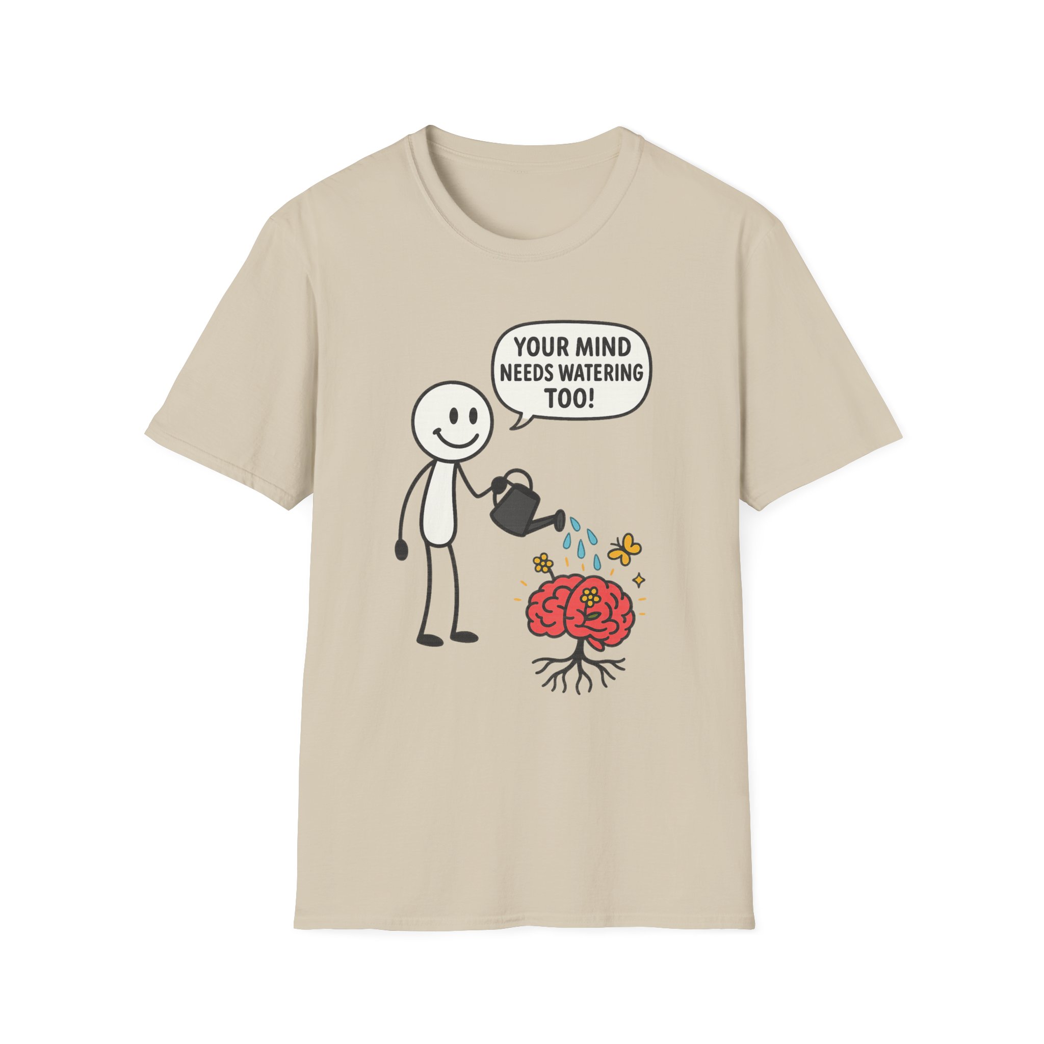 “Your Mind Needs Watering Too” T-Shirt – Mental Health Awareness Unisex Softstyle Tee - Image 4
