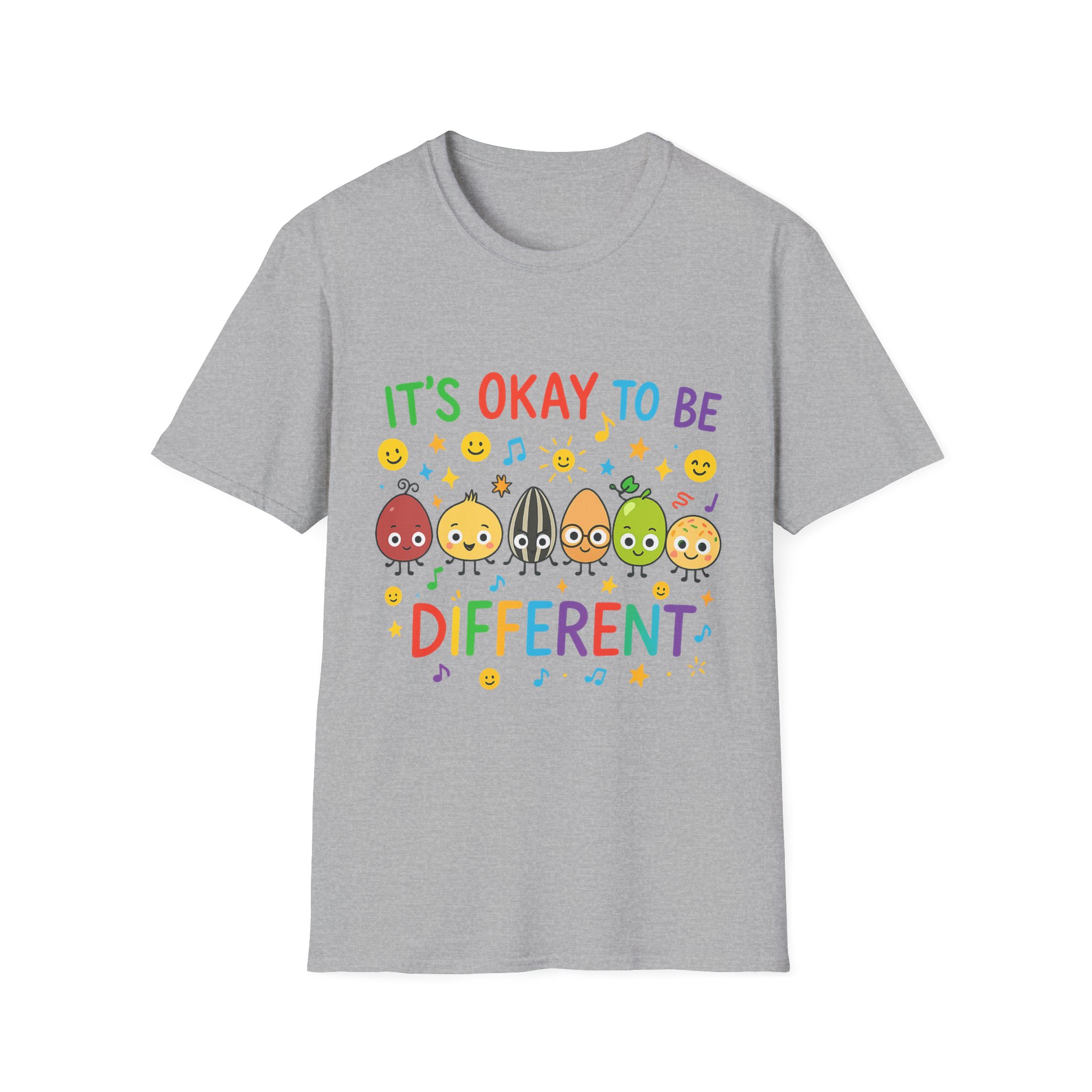 “It’s Okay to Be Different” T-Shirt – Colorful Unisex Softstyle Tee, Inclusion & Positivity Design - Image 2