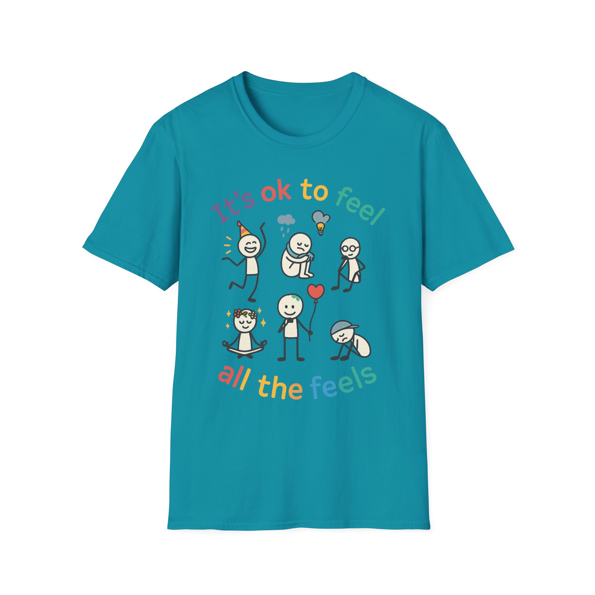 “It’s OK to Feel All the Feels” T-Shirt – Unisex Softstyle Tee for Emotional Awareness & Mental Health - Image 2