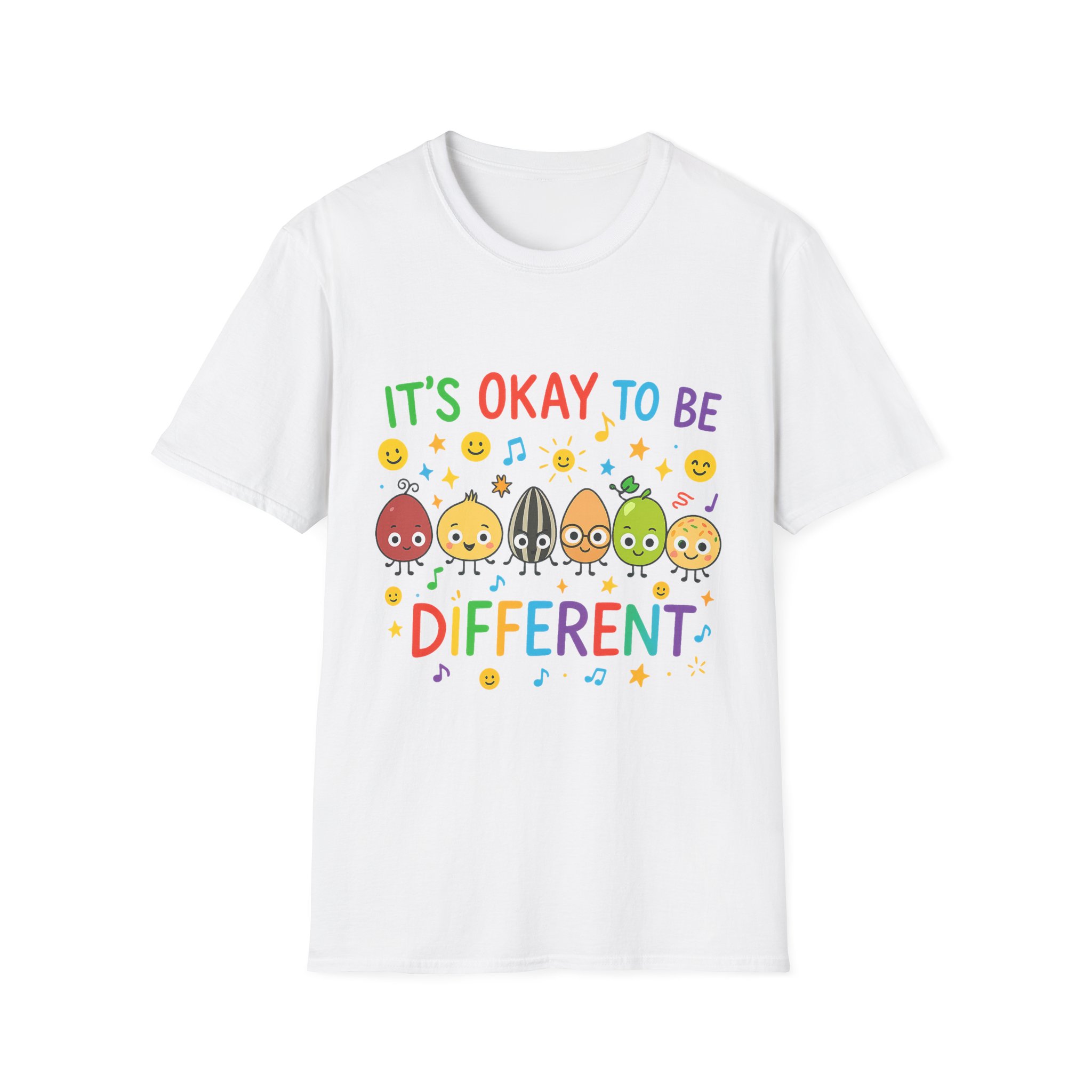 “It’s Okay to Be Different” T-Shirt – Colorful Unisex Softstyle Tee, Inclusion & Positivity Design - Image 10