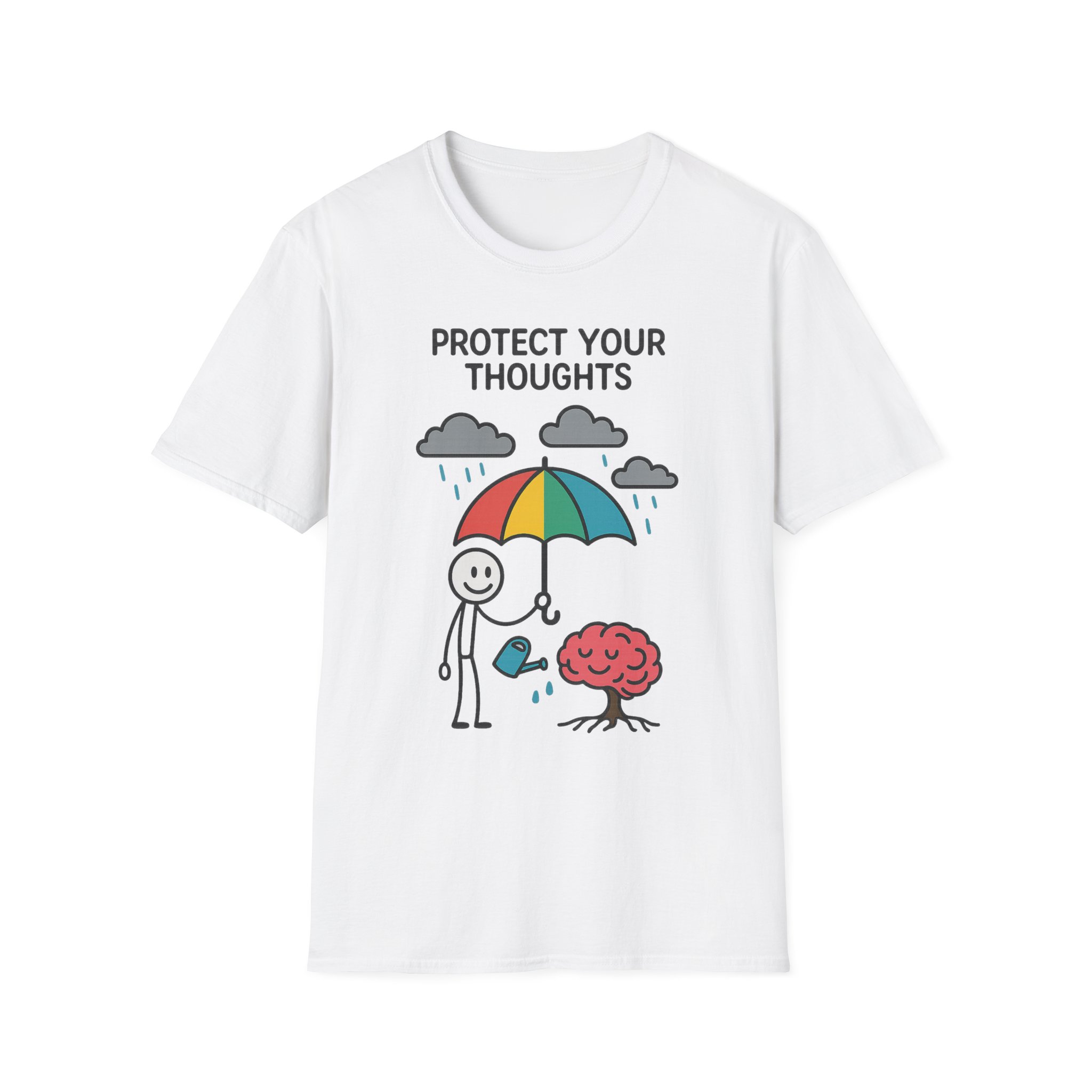 “Protect Your Thoughts” T-Shirt – Mindful Unisex Softstyle Tee for Mental Health & Positivity - Image 13