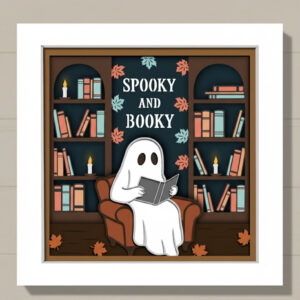 Spooky and Booky Shadow Box | Halloween Book Lover Wall Art