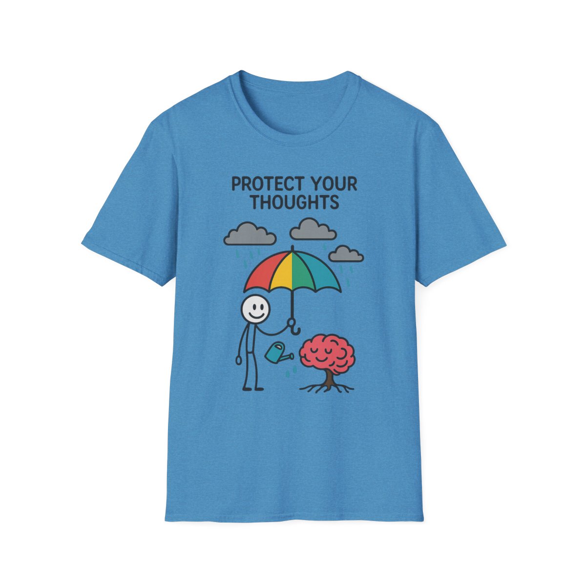 “Protect Your Thoughts” T-Shirt – Mindful Unisex Softstyle Tee for Mental Health & Positivity - Image 11