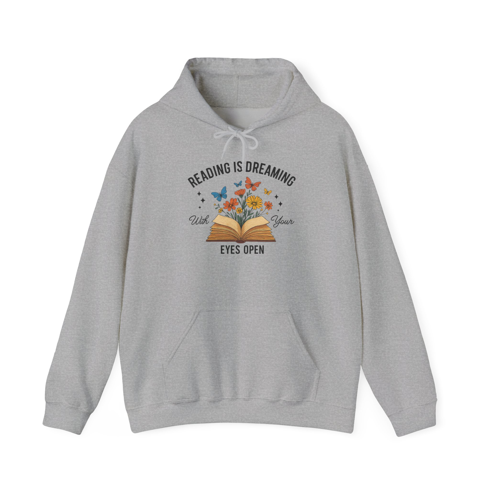 “Reading Is Dreaming with Your Eyes Open” Unisex Hoodie - Image 3
