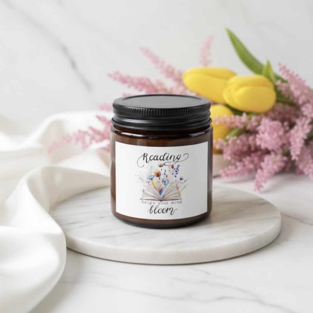4oz Book Lover Scented Candle Cozy Soy Wax Jar for Readers, Librarians & Bookworms - Image 3
