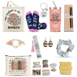 Peach Book Lover Gift Box Cozy Reading Essentials Set for Women, Readers & Bookworms