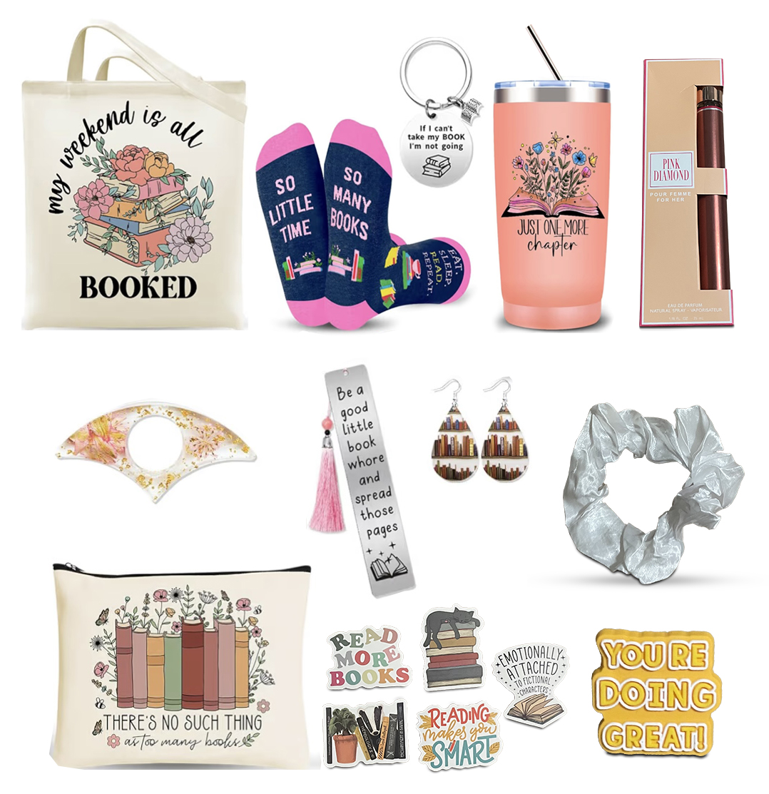 Peach Book Lover Gift Box Cozy Reading Essentials Set for Women, Readers & Bookworms