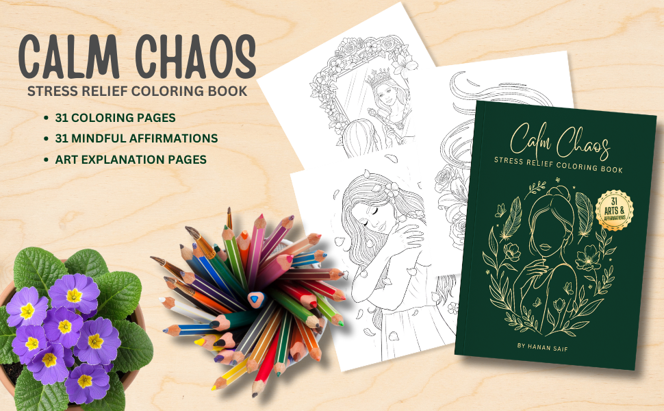 Calm Chaos: Stress Relief, Anxiety, Self-Care & Mindfulness Coloring for Adults Relaxation | A Calming Experience for Women Seeking Inner Peace - Image 6