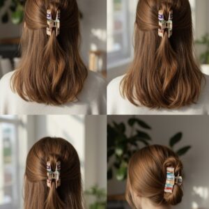 Book Lover Hair Claw Clip | Aesthetic Book-Stack Hair Accessory for Readers, Students & Librarian Gifts