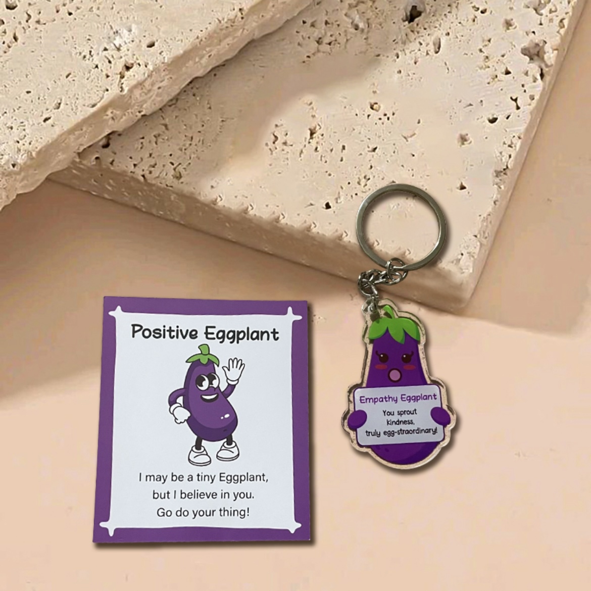 Emotional Support Keychain Gift Set Cute Positive Affirmation Charms with Matching Cards for Students, Coworkers, Teachers & Friends - Image 3