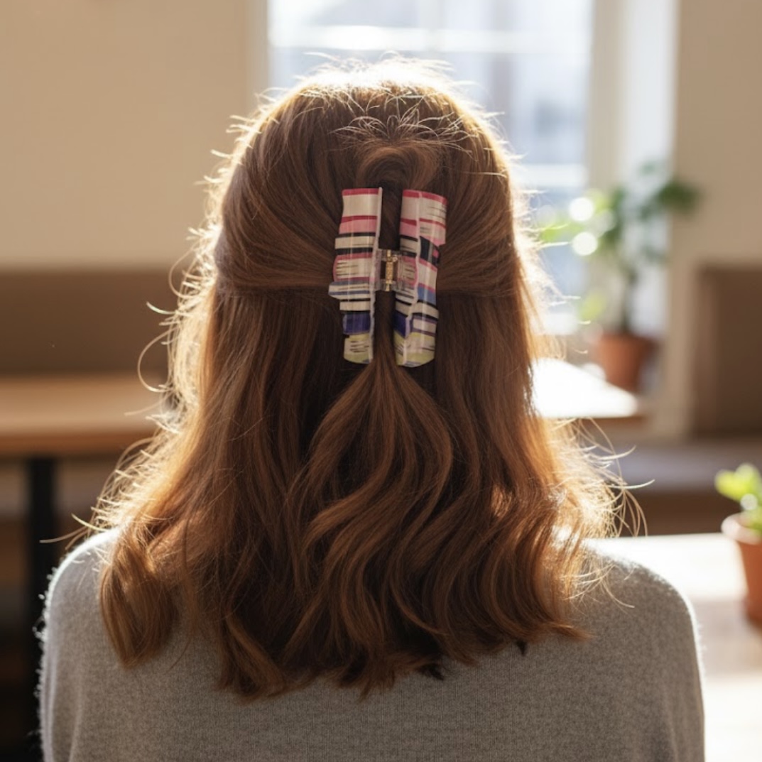 Book Lover Hair Claw Clip | Aesthetic Book-Stack Hair Accessory for Readers, Students & Librarian Gifts - Image 4