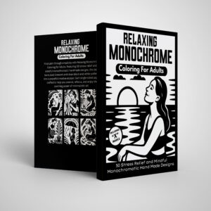 Relaxing Monochrome Coloring For Adults: 50 Stress Relief and Mindful Monochromatic Hand Made Designs