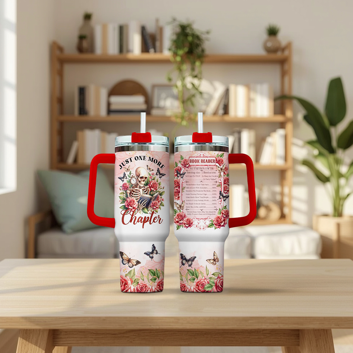 Book Lover Insulated Tumbler with Handle