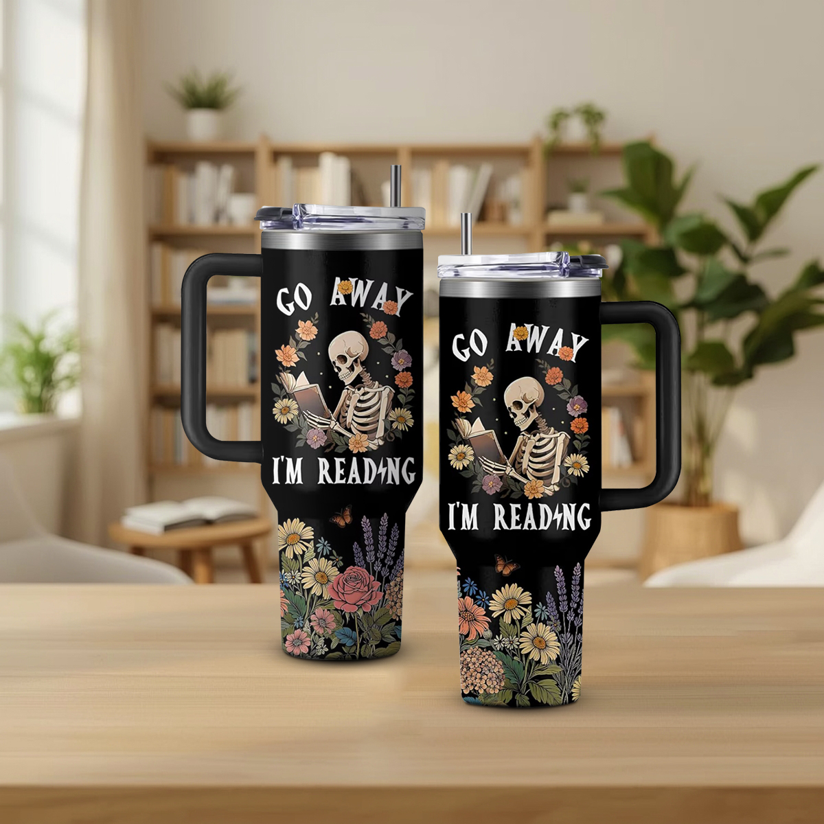 Book Lover Insulated Tumbler with Handle - Image 4