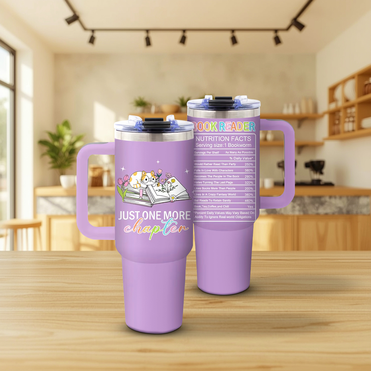 Book Lover Insulated Tumbler with Handle - Image 6