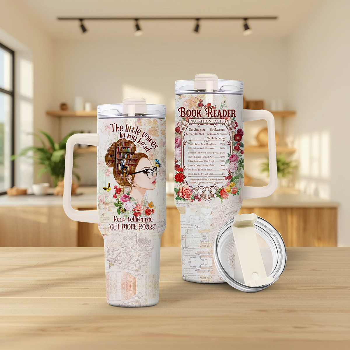 Book Lover Insulated Tumbler with Handle - Image 7