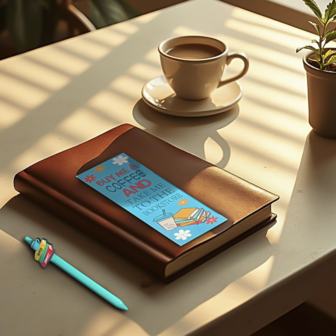 Bookmark & Pen Gift Set: "Buy Me A Coffee and Take me to the Bookstore" - Image 2