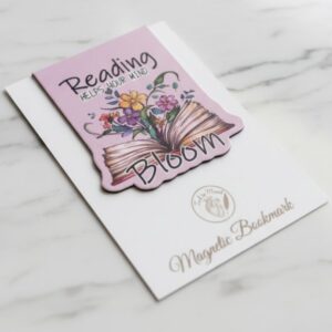 Magnetic Aesthetic Page Marker: “Reading Helps Your Mind Bloom”
