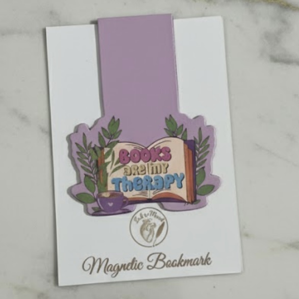 Magnetic Aesthetic Page Marker: "Books Are My Therapy"