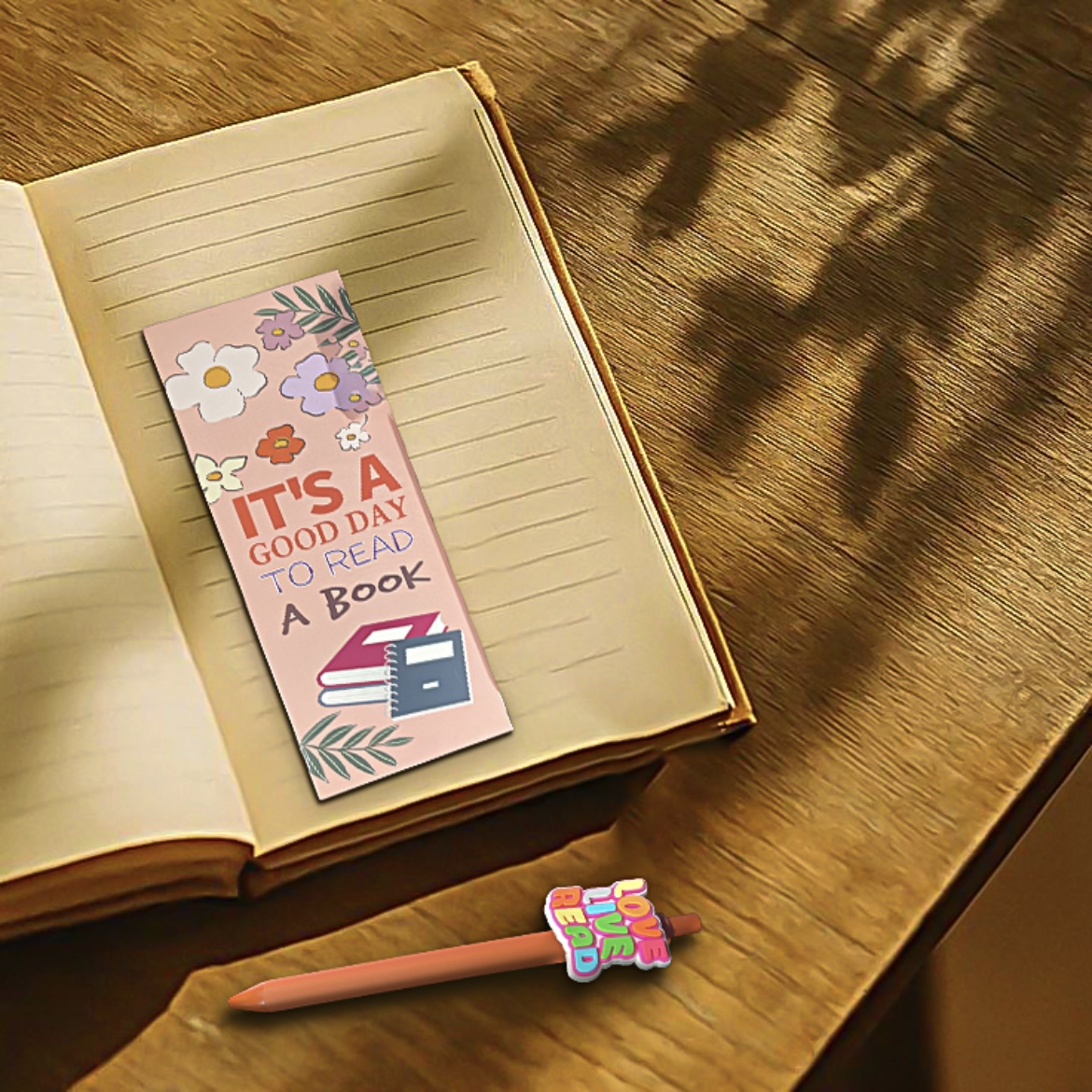 Bookmark & Pen Gift Set: "It's a Good Day to Read a Book" Pink